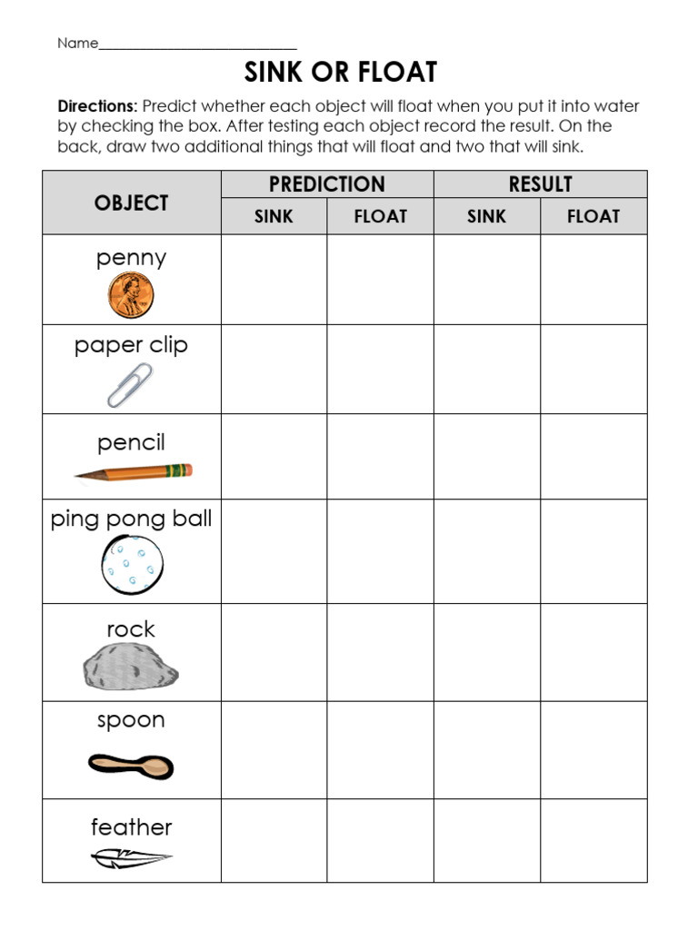 Sink or Float: Penny | PDF