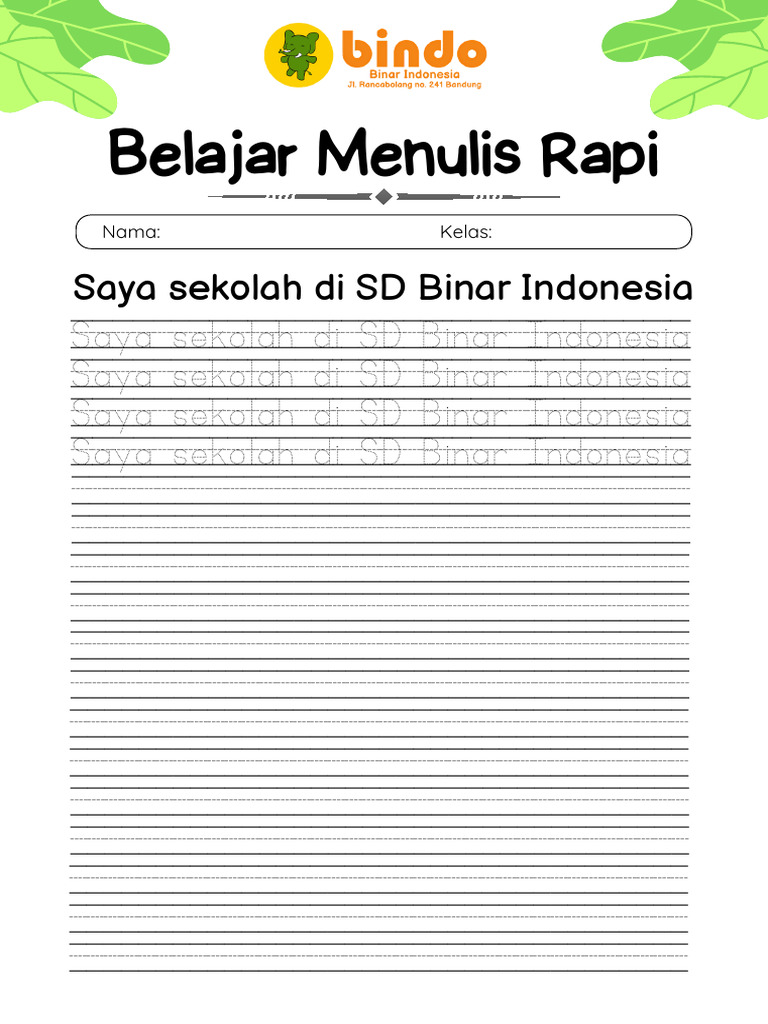 Buku Belajar Menulis Rapi SD | PDF