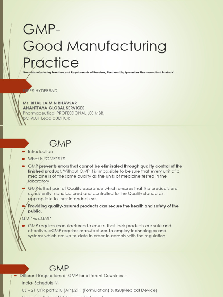 Schedule M: GMP Guidelines Overview | PDF | Verification And Validation ...