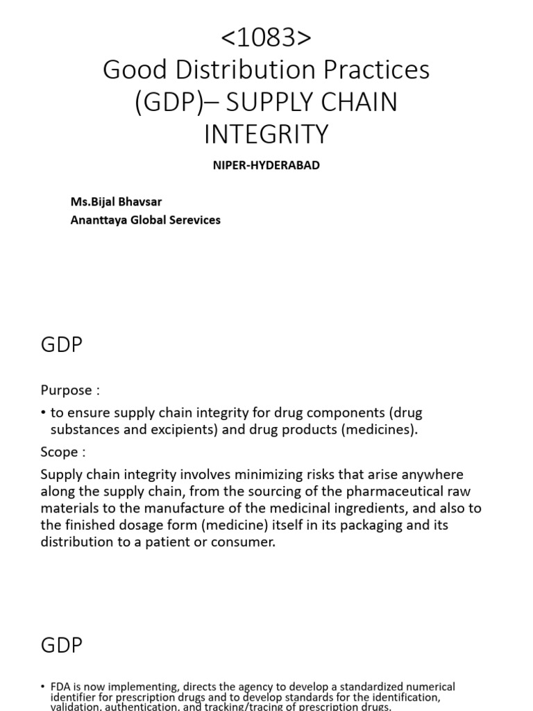 Good Distribution Practices for Drug Supply | PDF | Radio Frequency ...