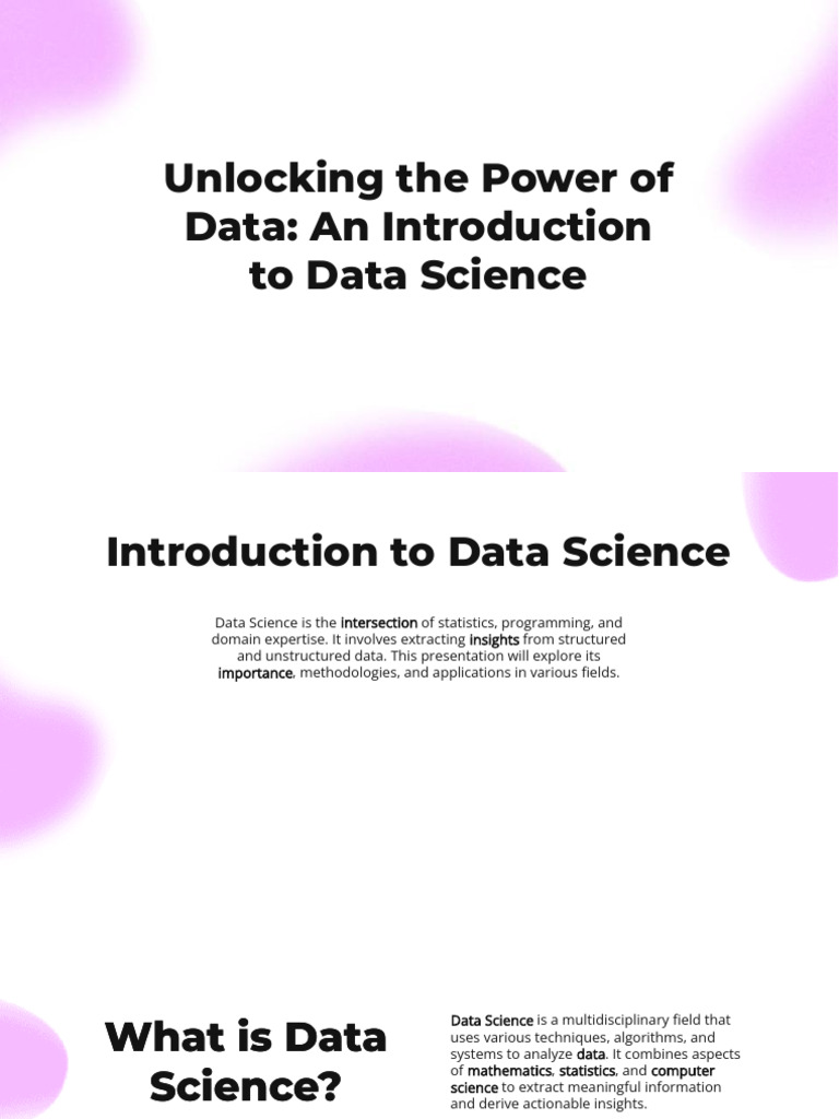 Slidesgo Unlocking The Power of Data An Introduction To Data Science ...