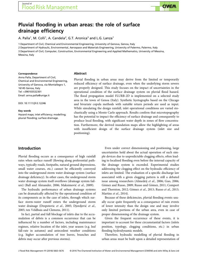 Urban Pluvial Flooding and Drainage Efficiency | PDF | Flood | Akaike ...
