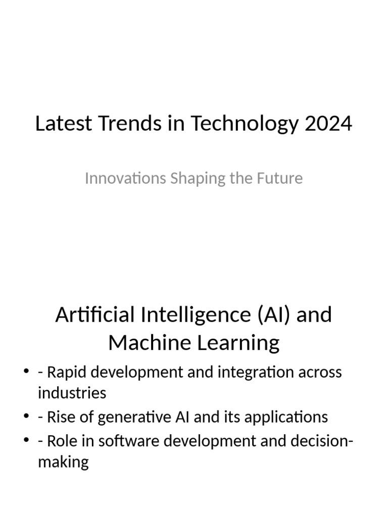 Latest Trends in Technology 2024 | PDF
