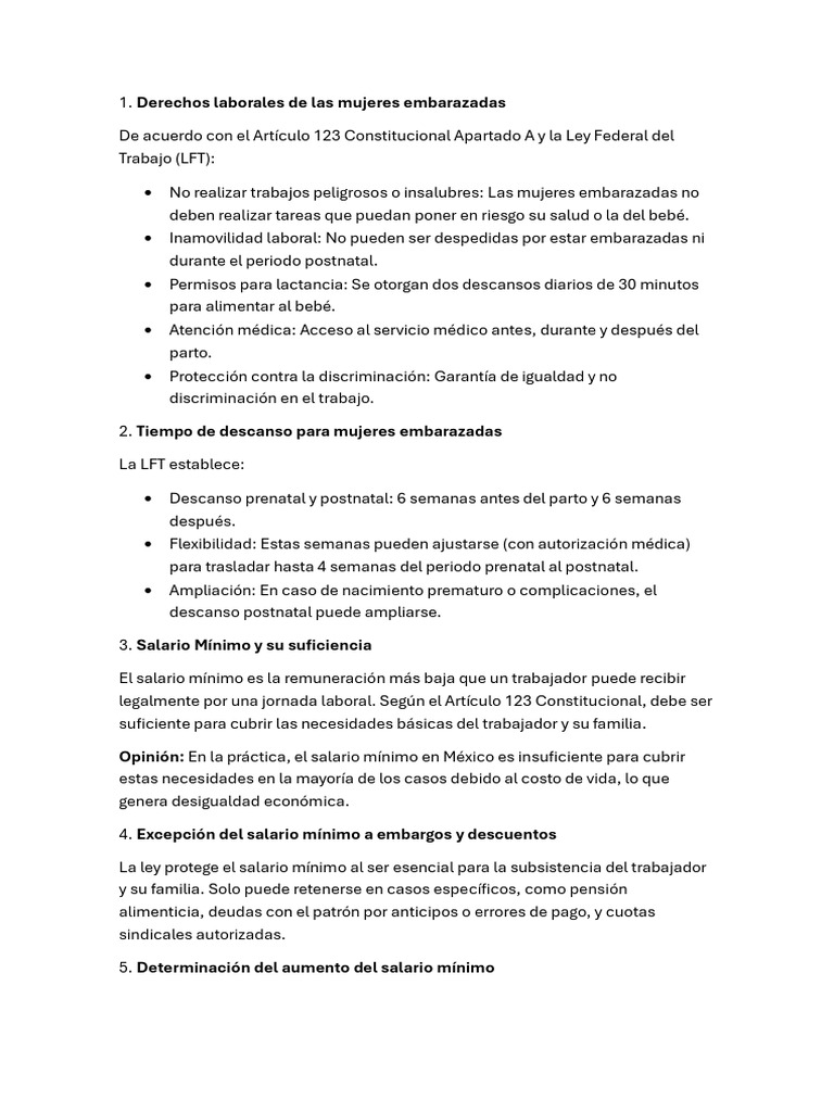 Derechos laborales y salario en México | PDF | Salario | Derecho laboral