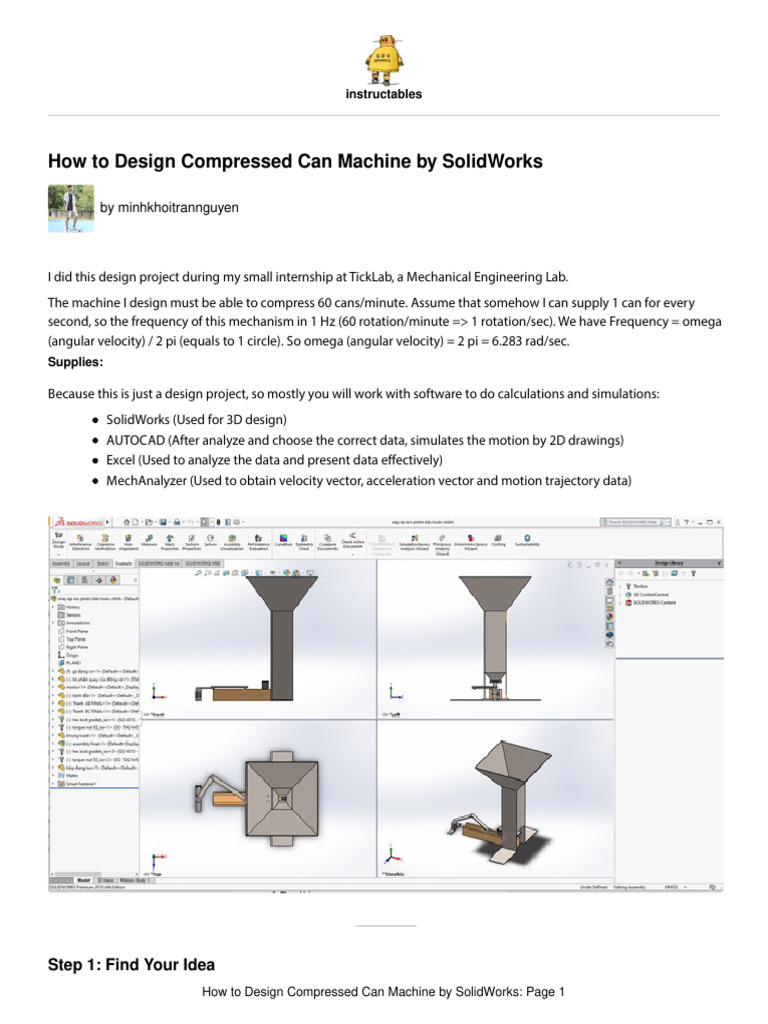 Design Compressed Can Machine | PDF | Acceleration | Force