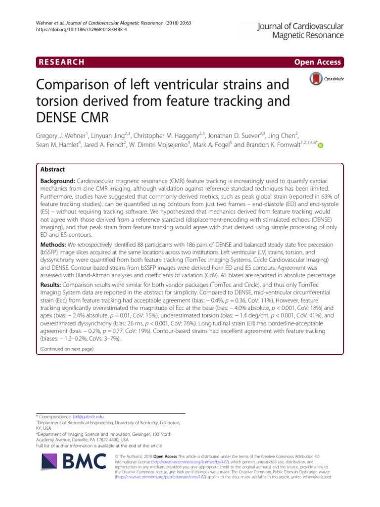 Wehner Comparison of Left Venticular 2018 | PDF