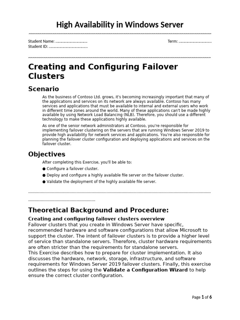 Configuring Failover Clusters in Windows Server | PDF | Computer ...