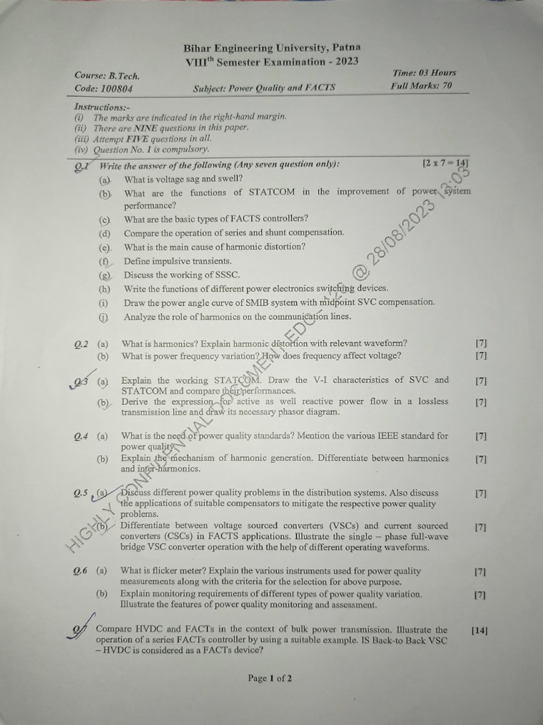 8th Sem EE Pyq | PDF | Internet Protocol Suite | Computer Network