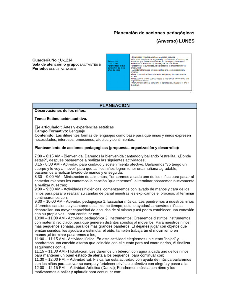Planeación 08-12 Julio G | PDF | Aprendizaje