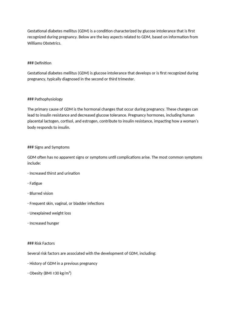 Understanding Gestational Diabetes Mellitus | PDF | Gestational ...