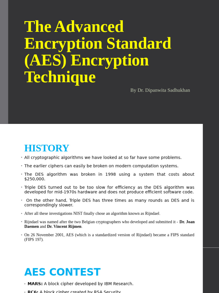 The Advanced Encryption Standard (AES) Encryption | PDF | Encryption ...