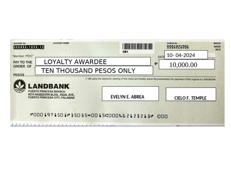 Loyalty Award Cheque | PDF
