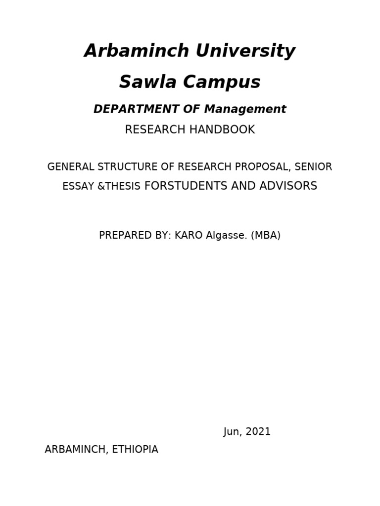 Arbaminch University Research Handbook | PDF | Sampling (Statistics ...