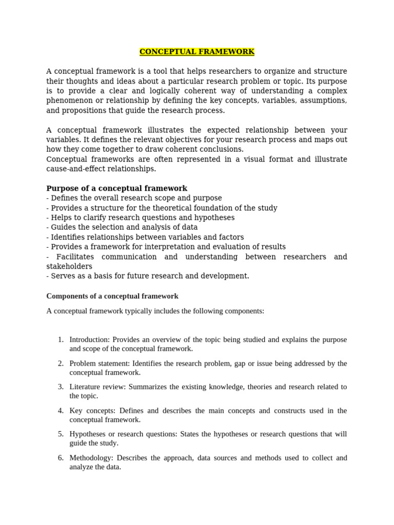 Understanding Conceptual Frameworks in Research | PDF | Hypothesis ...