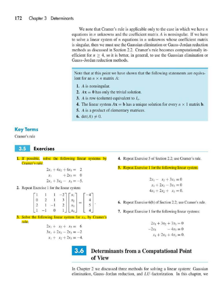 Suggested Problems#1 Page 172 | PDF | System Of Linear Equations ...