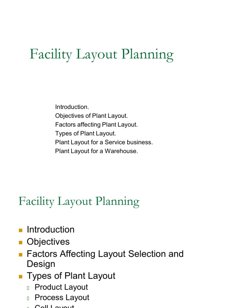 Facility Layout Planning | PDF