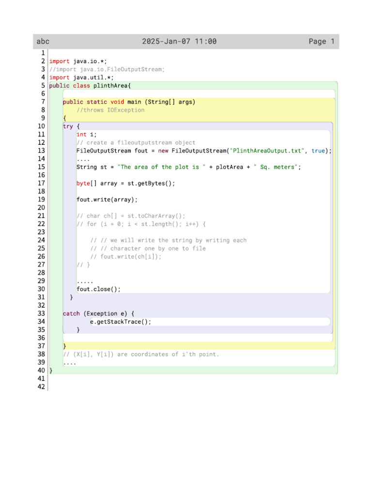 Mini-Project-I 01 PlinthArea B Fio2 Tips Try Catch | PDF