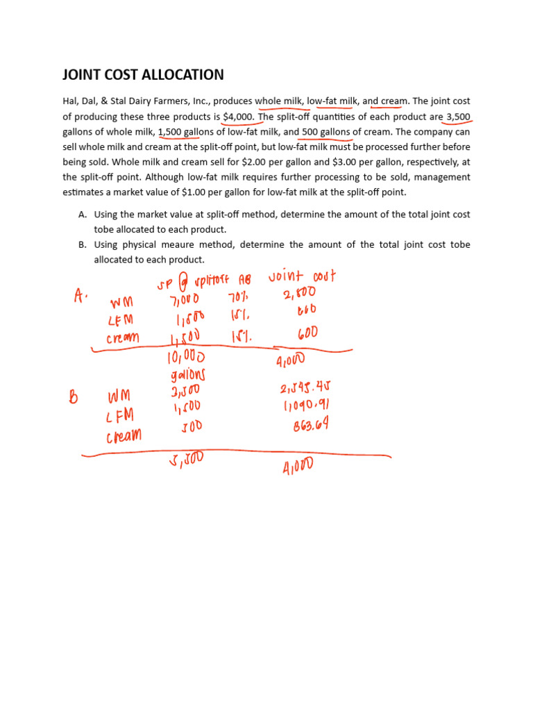 Joint Cost Allocation Methods Explained | PDF | Pickled Cucumber