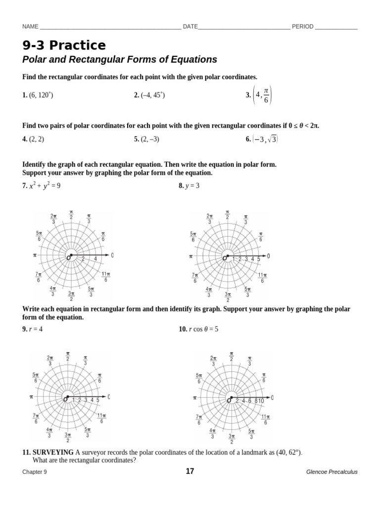 Polar and Rectangular Equations Practice | PDF
