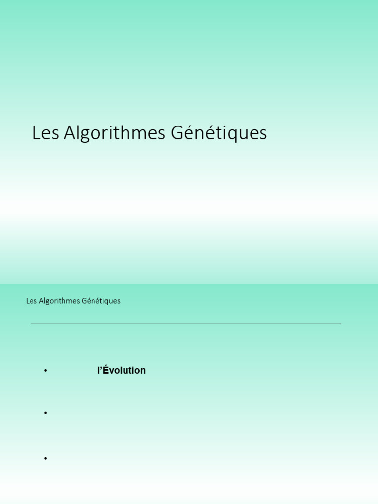 Introduction aux Algorithmes Génétiques | PDF | Algorithme génétique ...