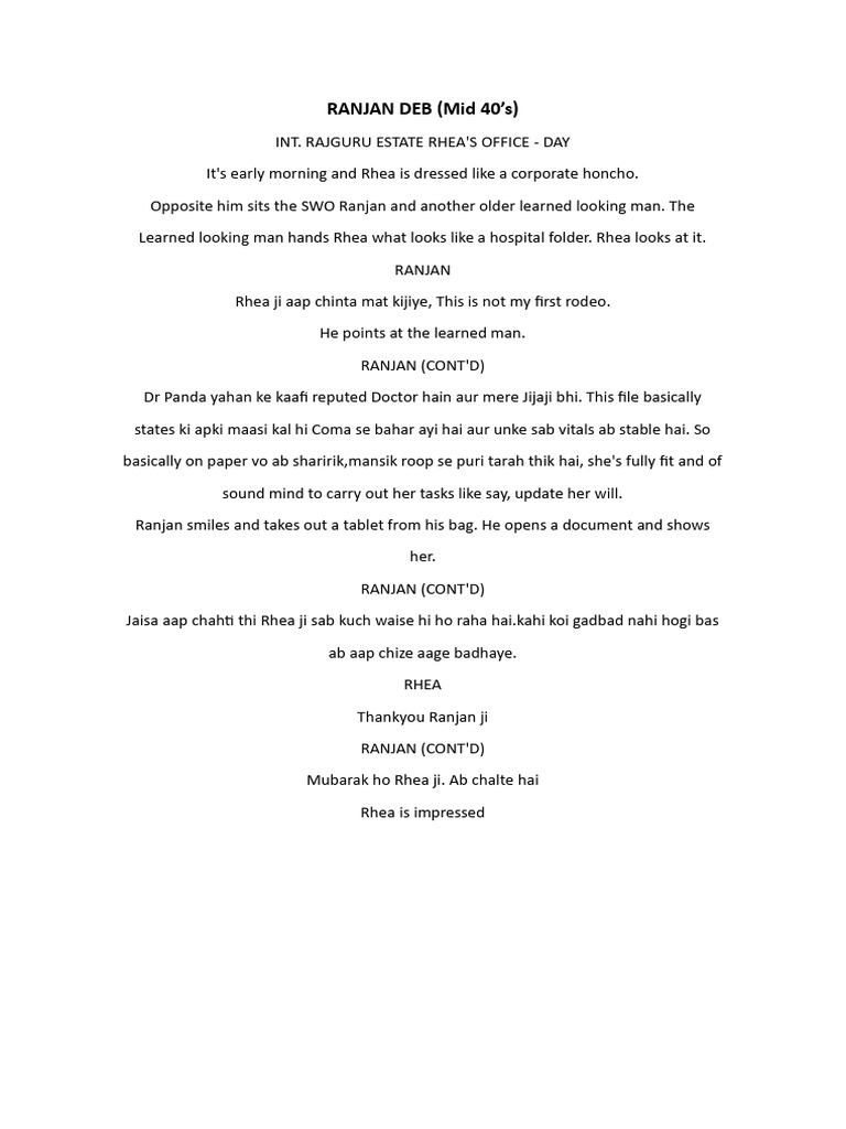Rhea's Legal Meeting with Ranjan Deb | PDF