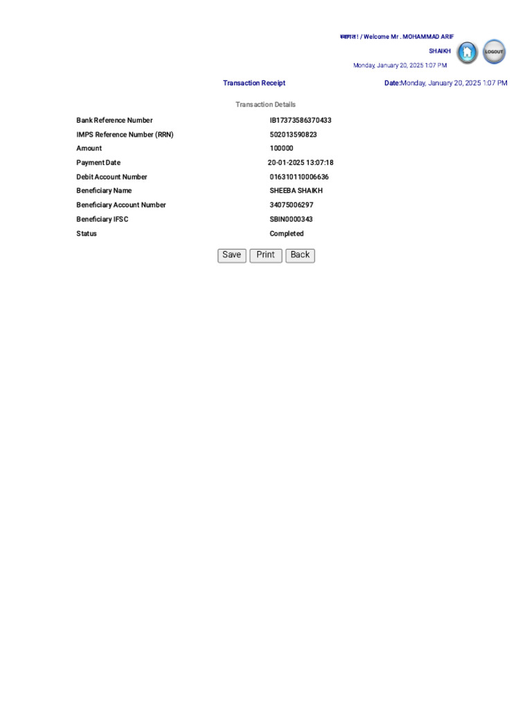 Imps transaction successful pdf