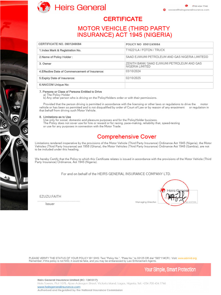 Certificates Saad | PDF | Vehicle Insurance | Insurance