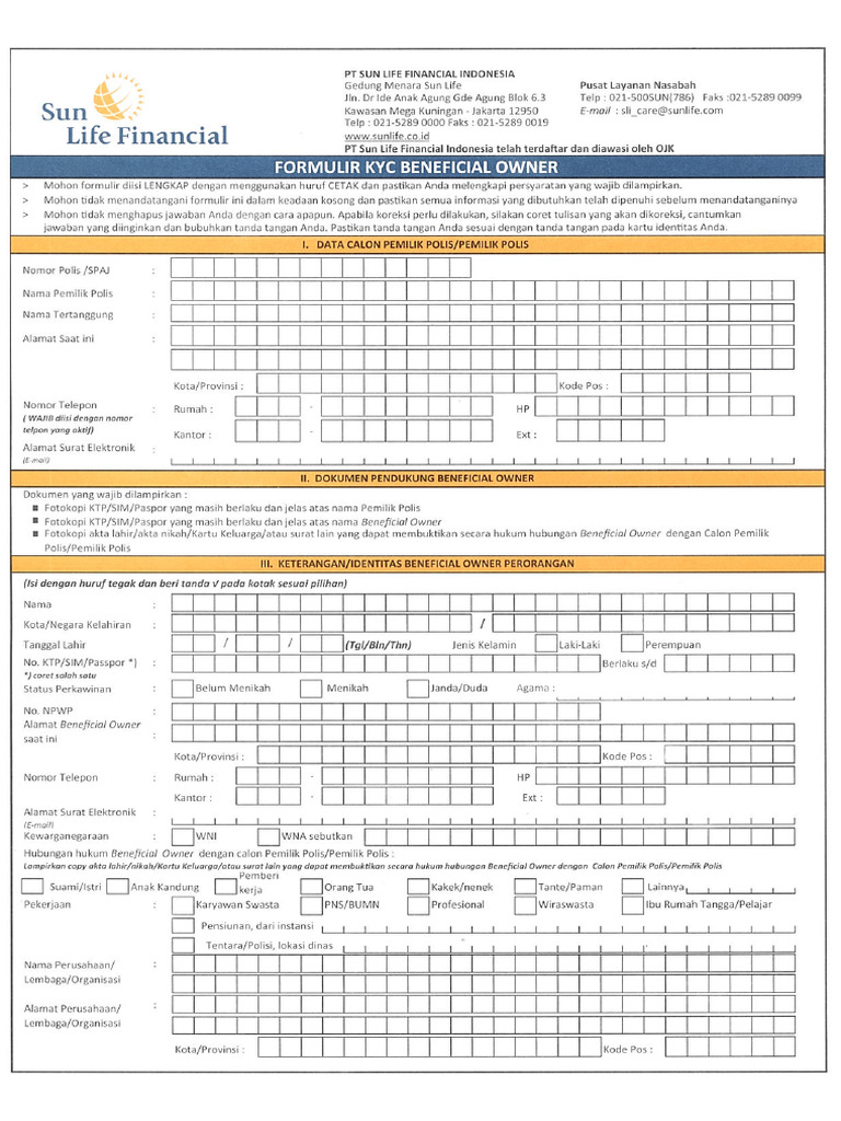 Form KYC BO Perorangan-Edisi cetak-SLFI 24062015 | PDF