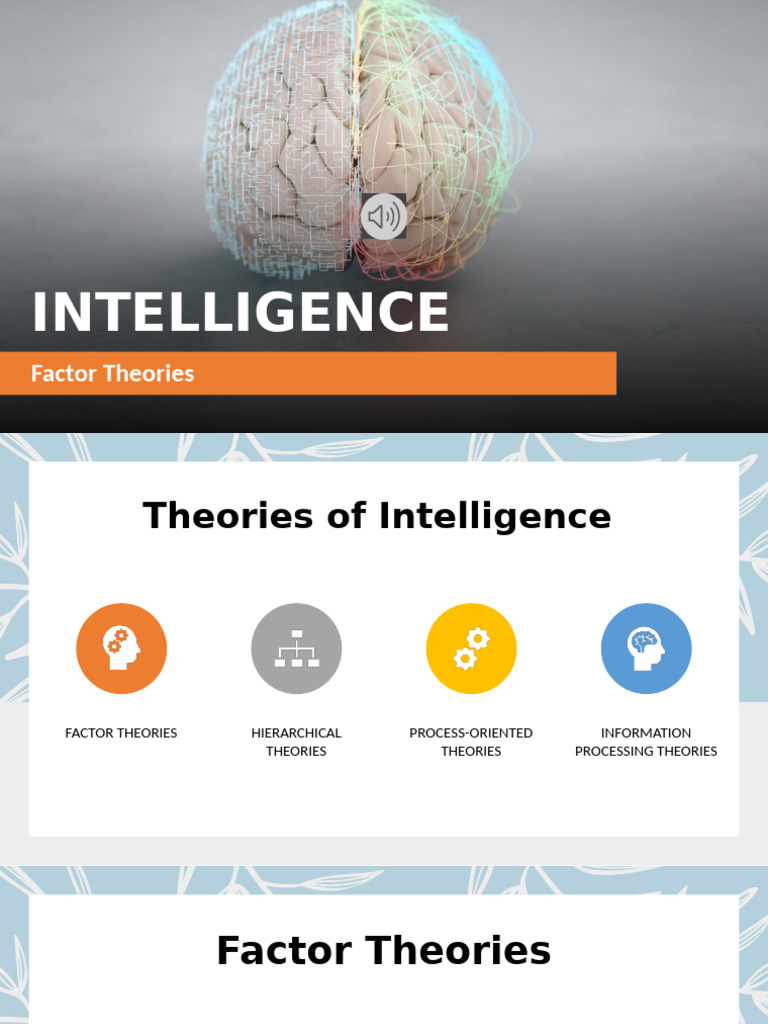 Factor Theories of Intelligence | PDF | Intelligence | Mental Processes