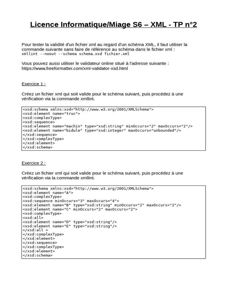 Validation XML et création de schémas | PDF | XML