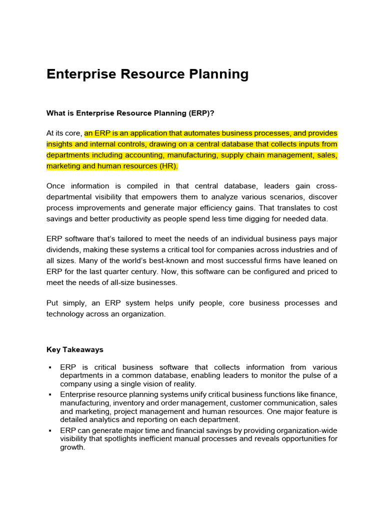 1.1.5 - Enterprise Resource Planning - 20220817 - 090509 | PDF ...