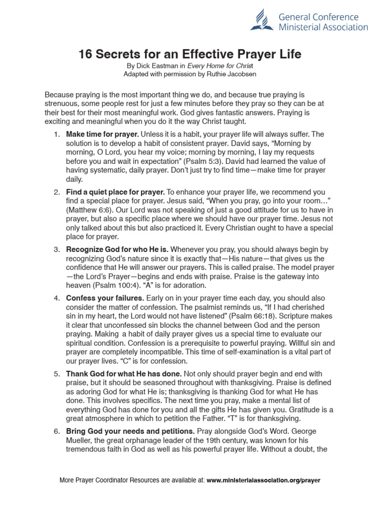 16 Tips for a Powerful Prayer Life | PDF | Prayer | Jesus