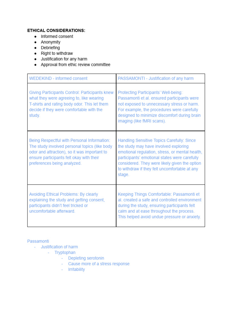 ETHICAL CONSIDERATIONS - Biological Approach | PDF
