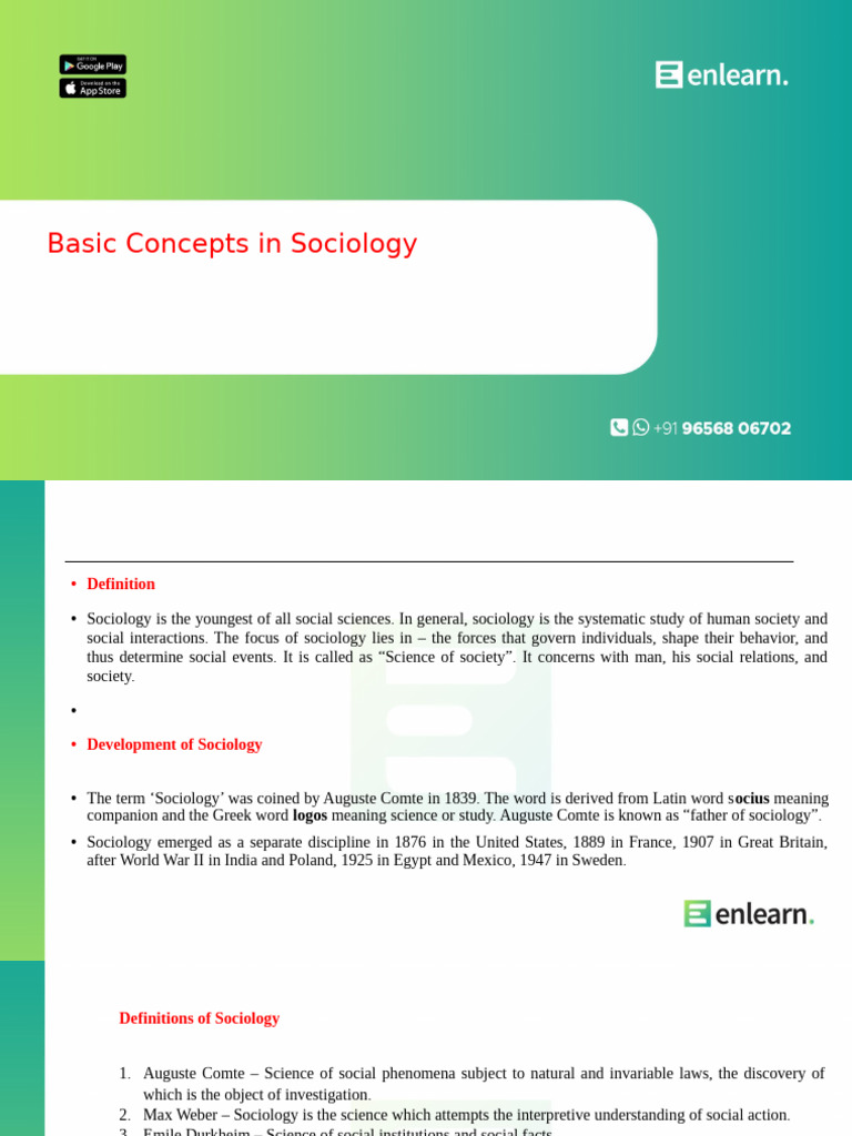 Introduction to Sociology Concepts | PDF | Sociology | Social Sciences