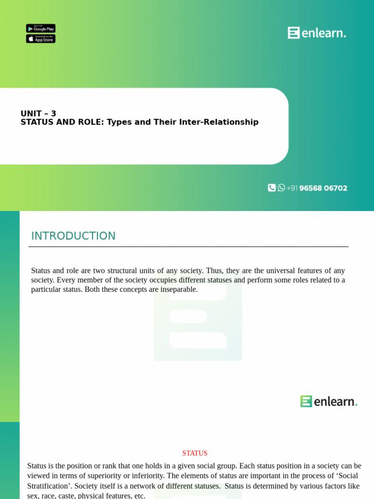 Understanding Status and Role in Society | PDF | Social Status | Social ...