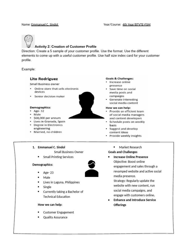 Customer Profiles for Small Businesses | PDF | Business | Marketing