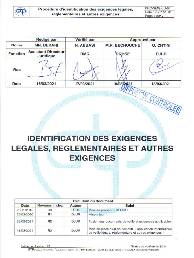Identification des exigences légales et réglementaires | PDF ...