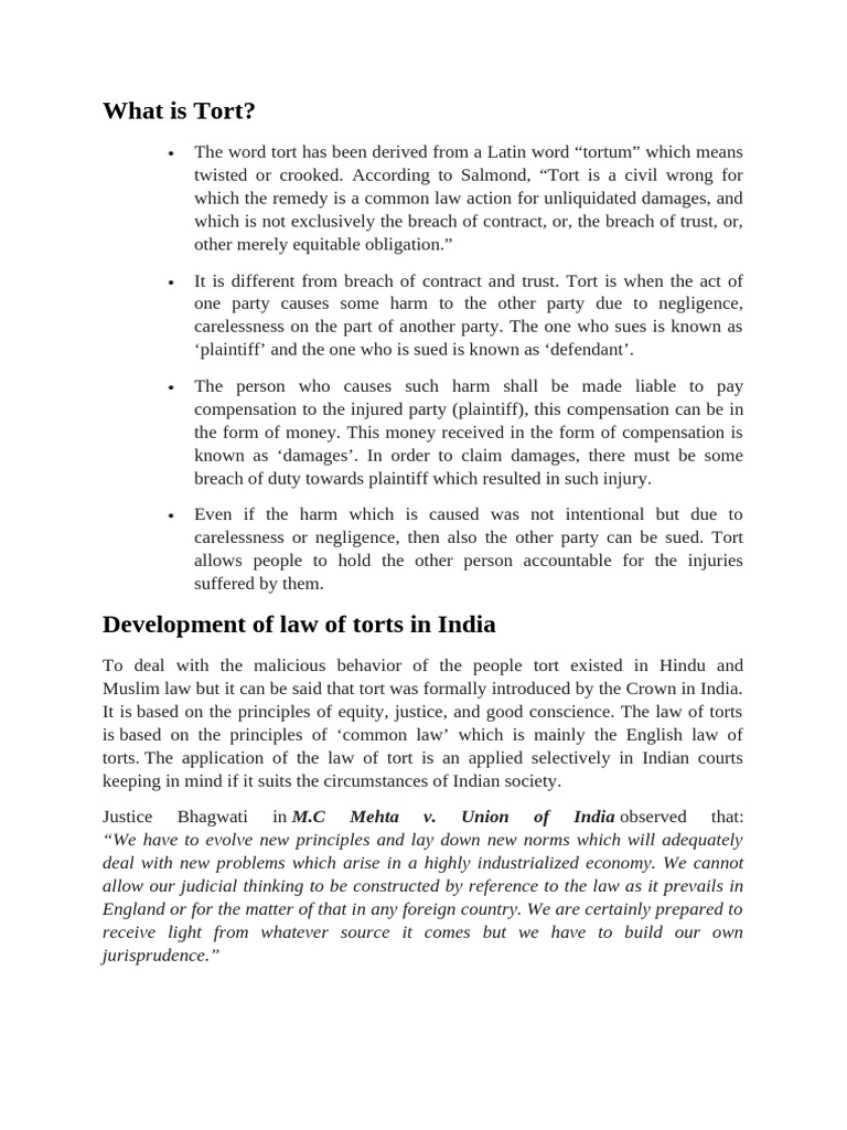 Understanding Tort Law and Its Impact | PDF | Tort | Damages