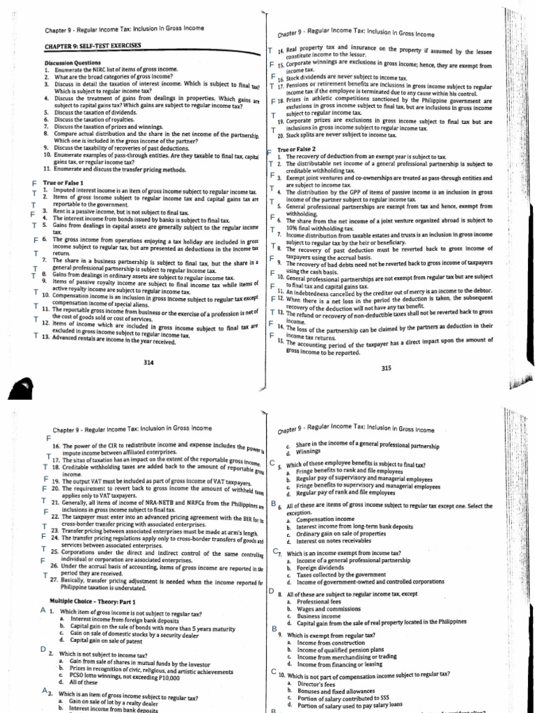 Chapter 9 Solutions Pdf Gross Income Tax Deduction
