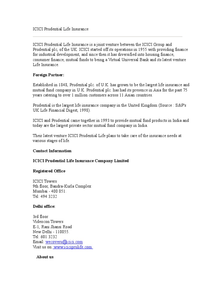 Icici Prudential Life Insurance Strategic Management