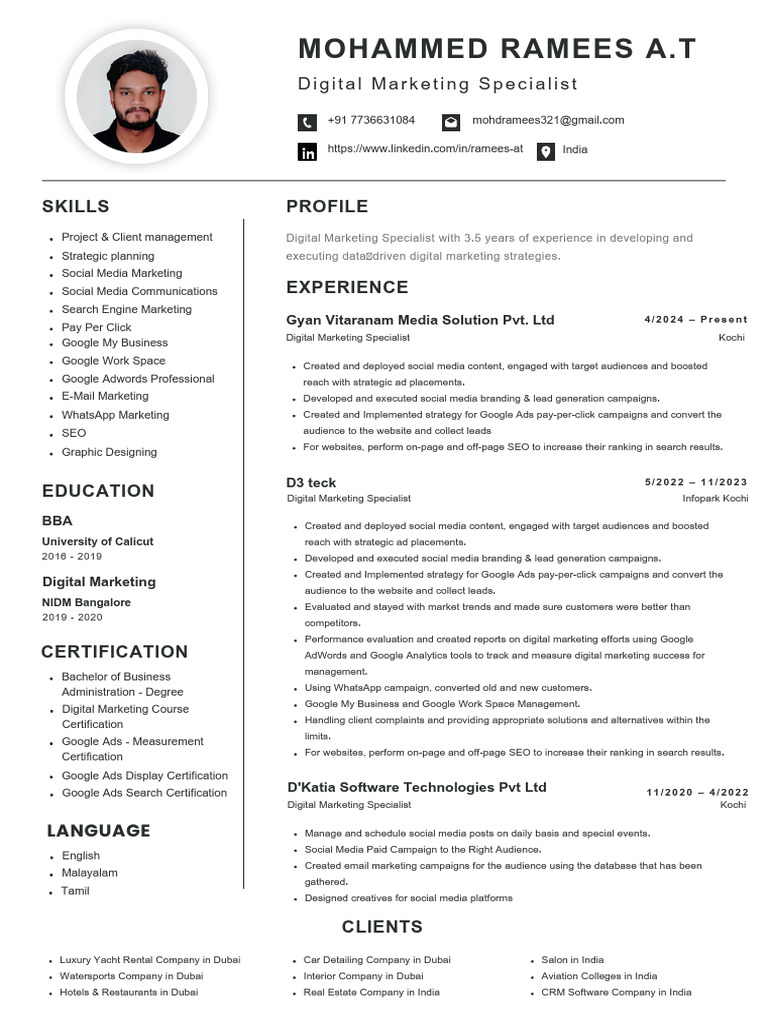 Ramees AT | PDF | Digital Marketing | Popular Culture & Media Studies