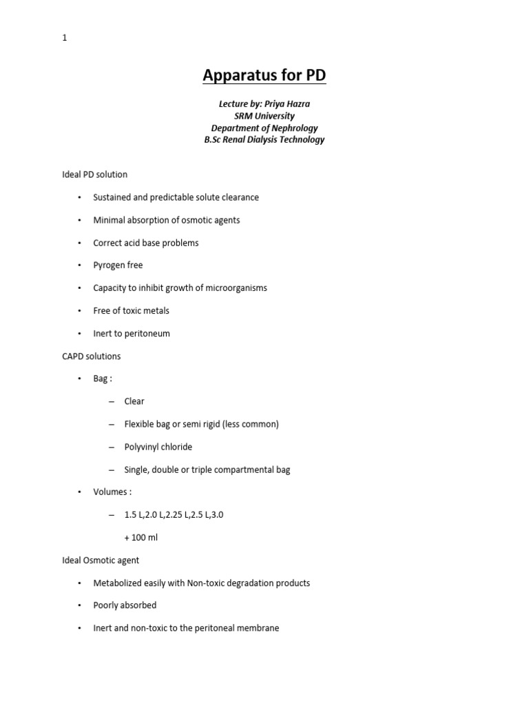 Apparatus For PD | PDF