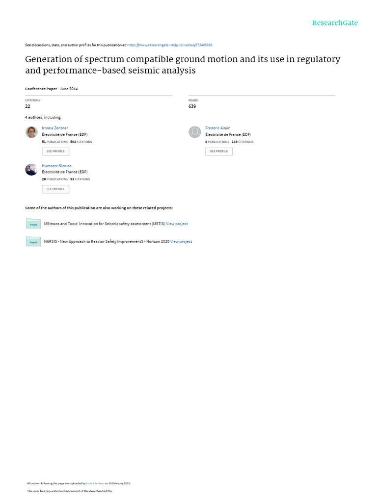 Spectrum Compatible Ground Motion Analysis | PDF | Spectral Density ...