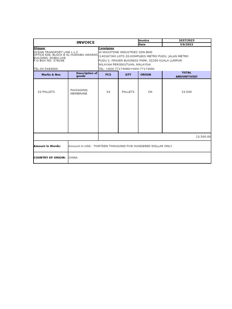 Invoice and Packing List Overview | PDF