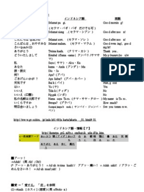 辭典 日文印尼對照 | PDF