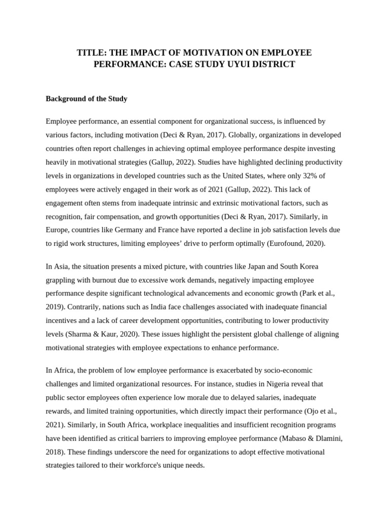 Motivation's Role in Employee Performance | PDF | Motivation | Motivational