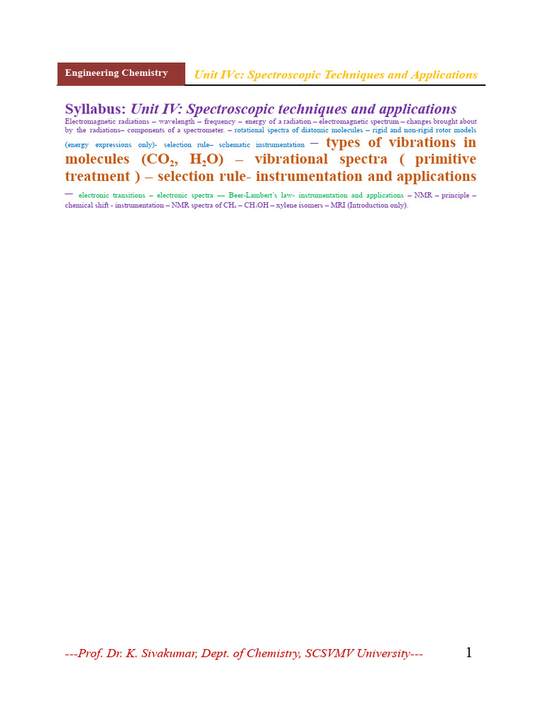 Spectroscopic Techniques in Chemistry | PDF | Infrared Spectroscopy ...
