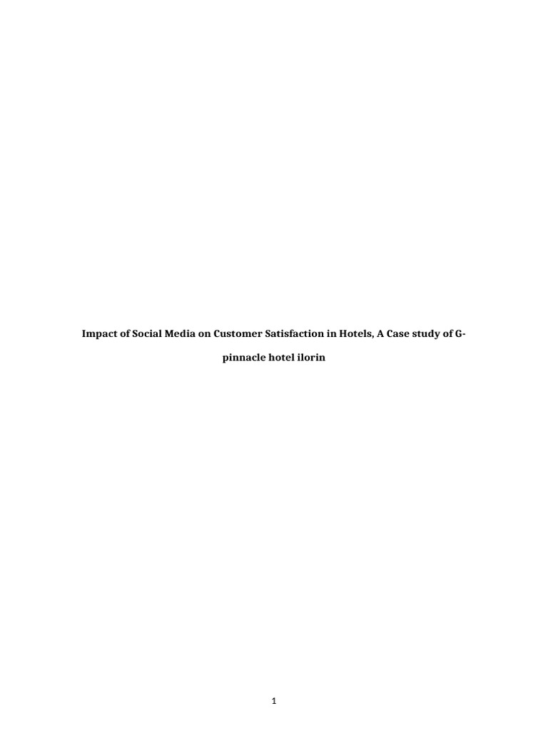 Social Media's Role in Hotel Satisfaction | PDF | Social Media ...