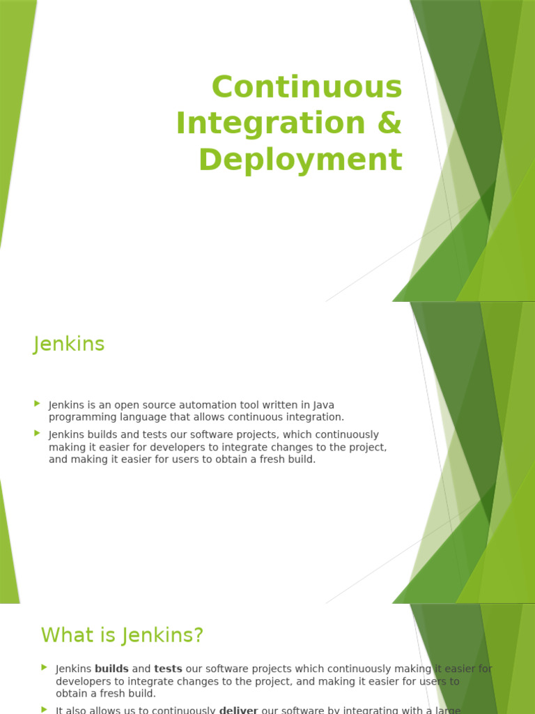Jenkins: Continuous Integration Guide | PDF | Software Repository ...