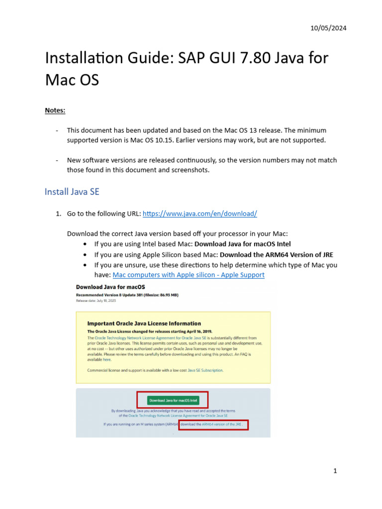 SAP GUI 7.80 Installation for Mac | PDF | Mac Os | Computing Platforms